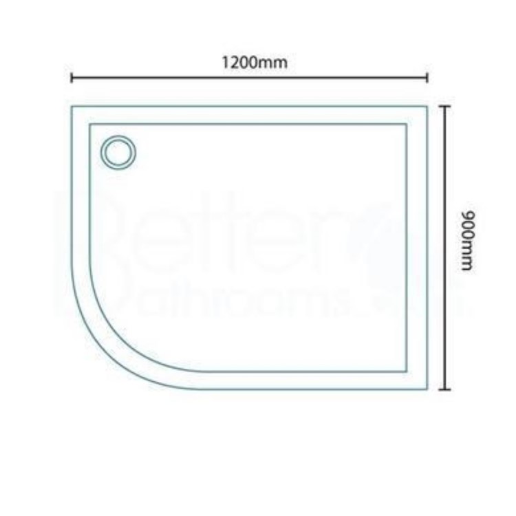 Ultralite 1200 x 900 Left Hand Offset Quadrant Shower Tray