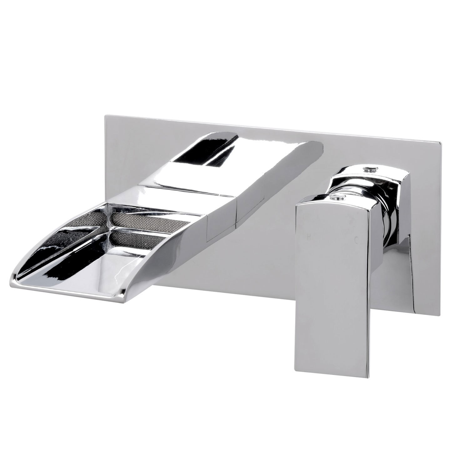 Chrome Waterfall Wall Mounted Bath Mixer Tap - Tabor