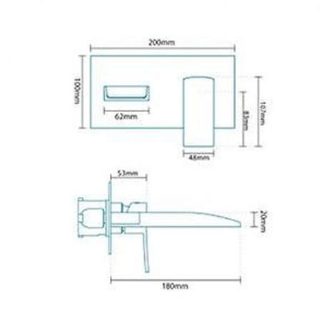 GRADE A1 - Waterfall Wall Mounted Bath Filler - Tabor Range