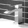 Chrome Bath and Basin Tap Set - Wave