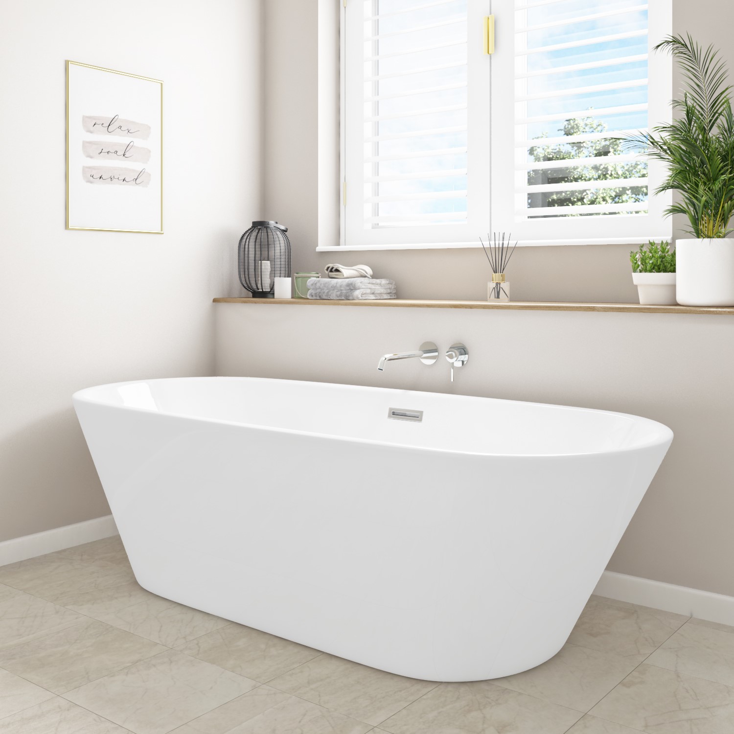 Freestanding Double Ended Bath 1700 x 740mm - Bari