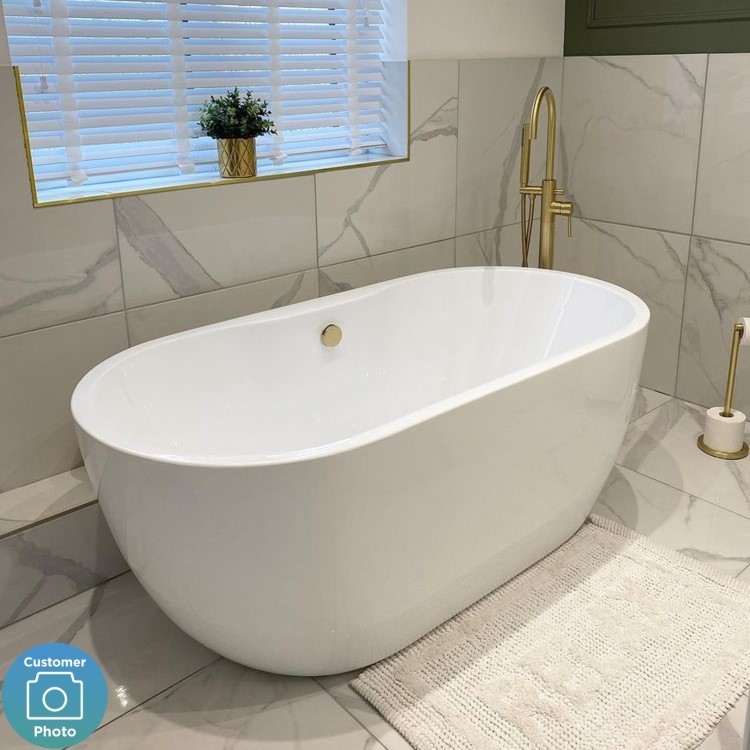 Freestanding Double Ended Bath 1550 x 745mm - Lisbon