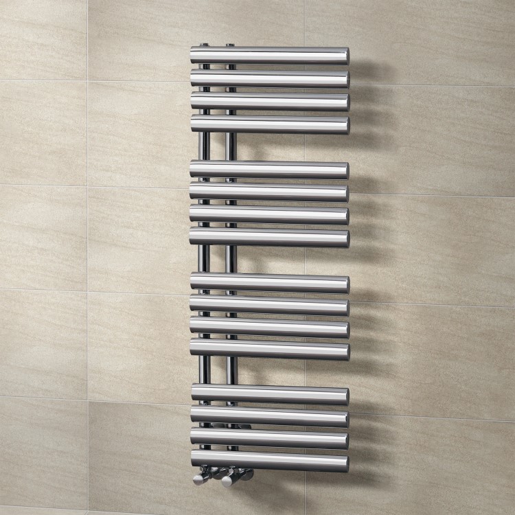 Finesse Designer 1200 x 450mm Chrome Heated Towel Rail