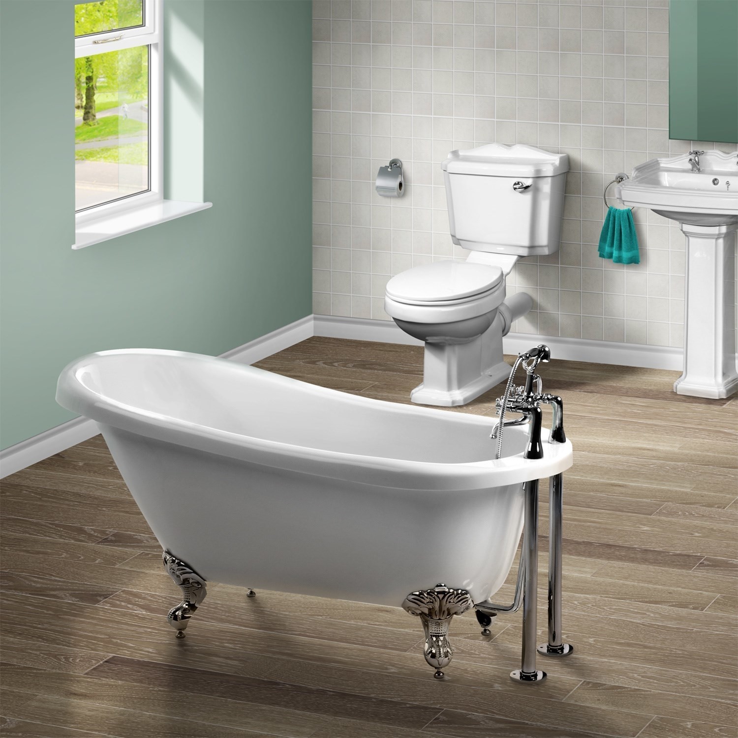 white slipper bath