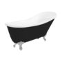 Lunar Traditional Black Freestanding Slipper Bath - 1620 x 730mm