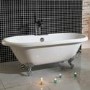 Albion Traditional Double Ended Roll top Freestanding Bath with Ball & Claw Feet - 1700 x 750 x 625mm