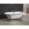 Albion Traditional Double Ended Roll top Freestanding Bath with Ball &amp; Claw Feet - 1700 x 750 x 625mm
