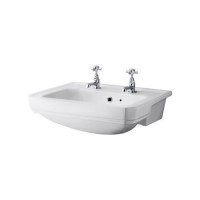 Carlton 560mm Semi Recessed Basin 2 Tap Holes