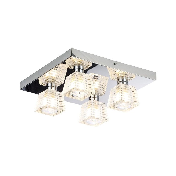 Azra Chrome Flush Ceiling Light 