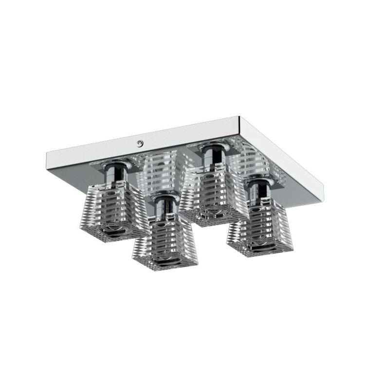 Azra Chrome Flush Ceiling Light 