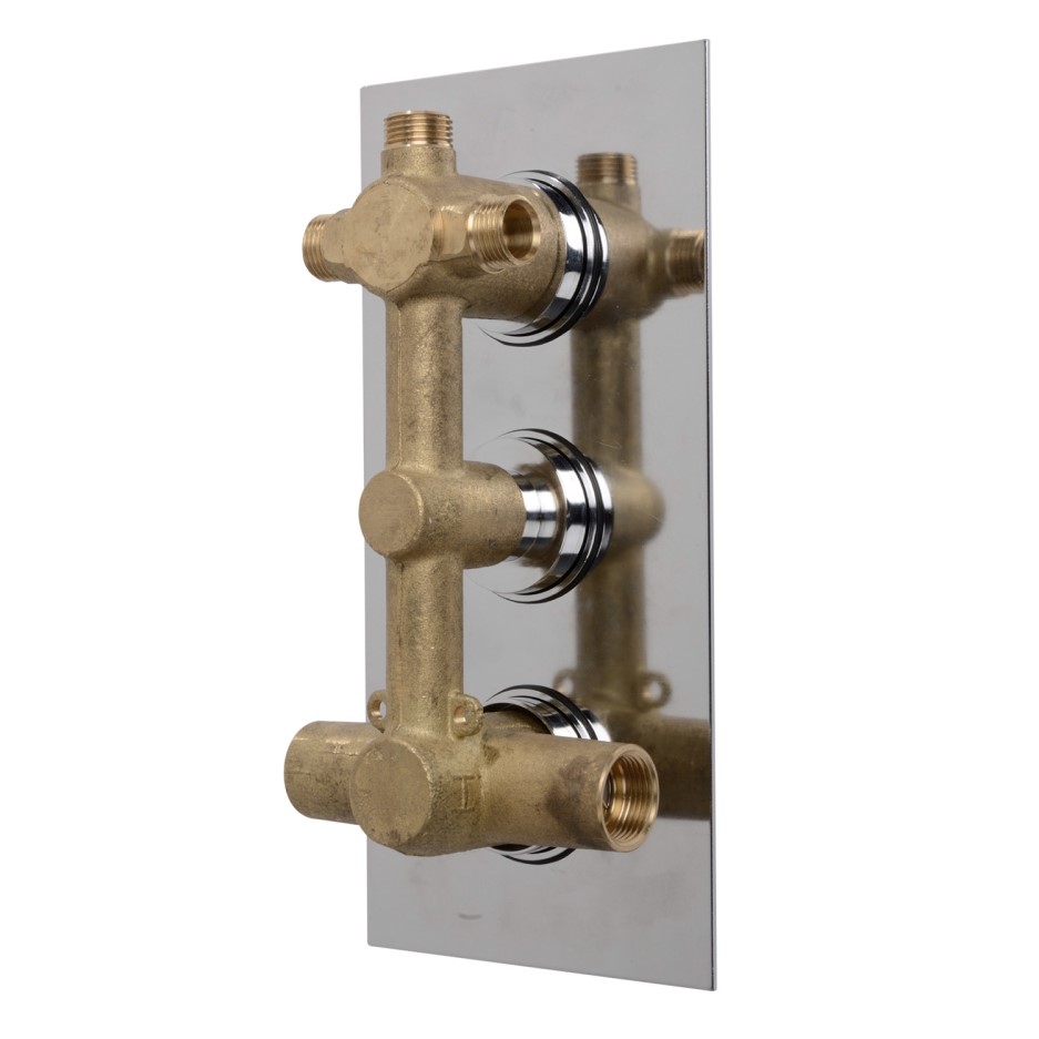 Triple Outlet Concealed Thermostatic Shower Valve EcoS9 Range BeBa