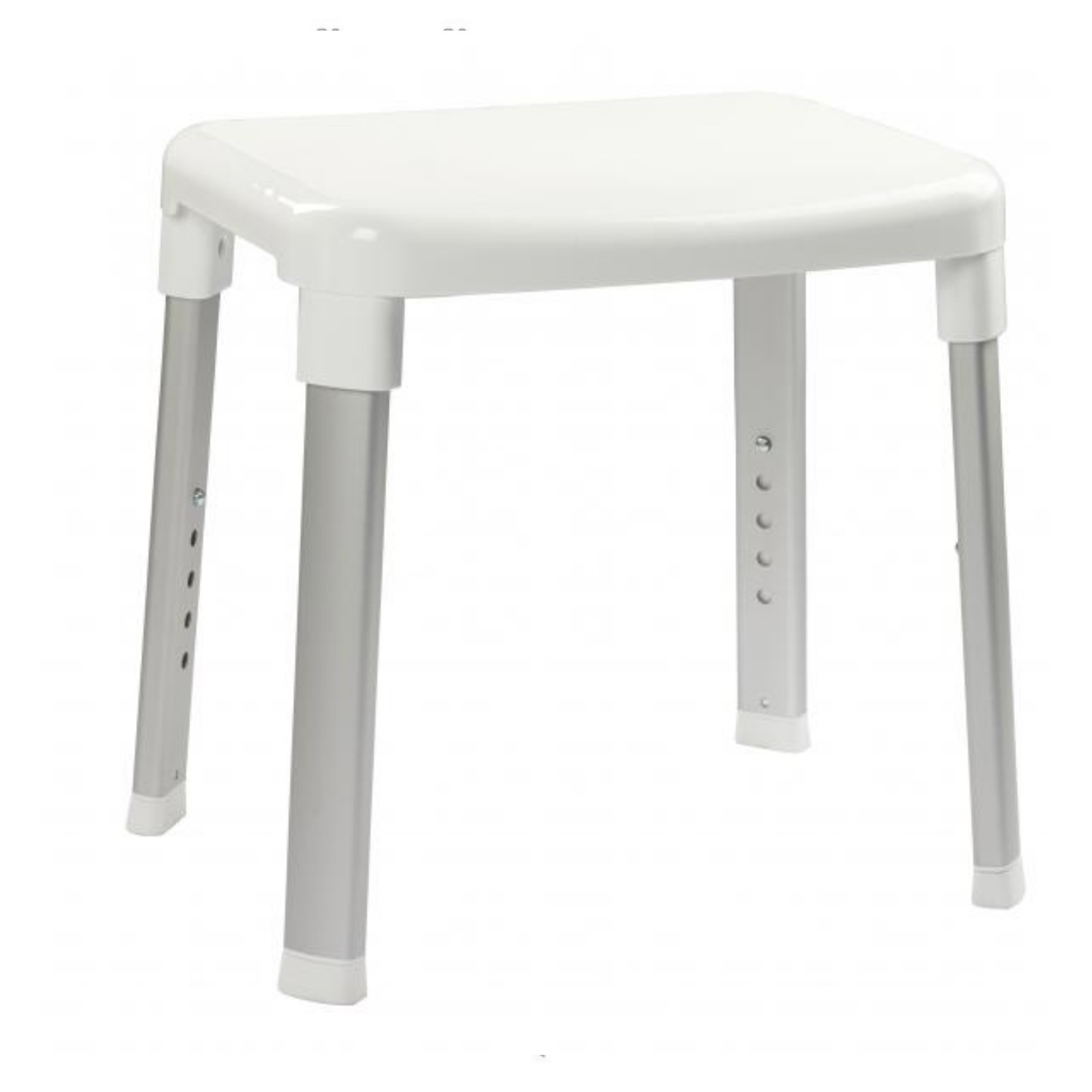 White Adjustable Height Shower Stool - Croydex