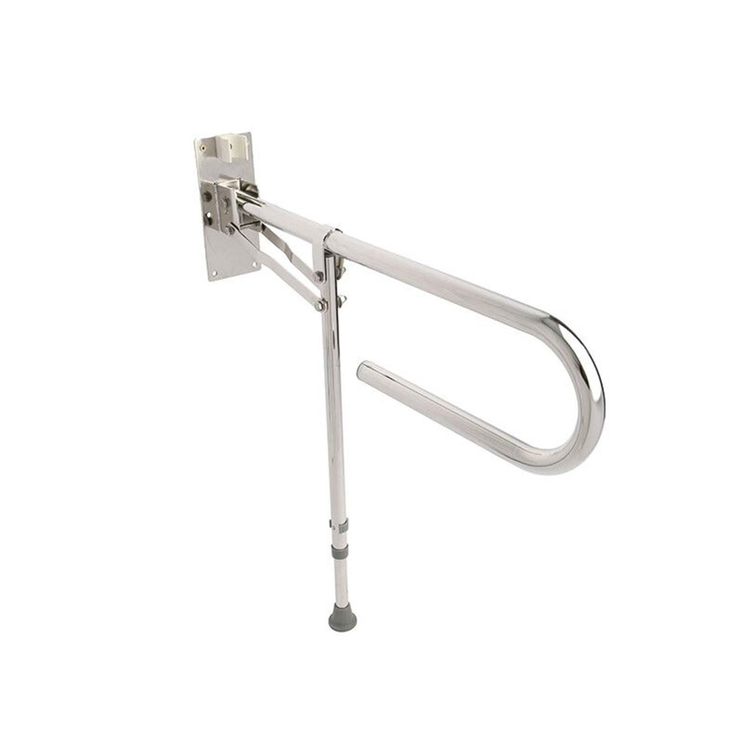 Stainless Steel Foldaway Grab Rail with Drop Down Leg 850mm