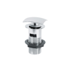 Square Extended Slotted Push Button Waste - Chrome