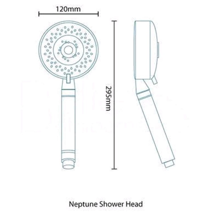 Chrome Multi Function Shower Handset - Neptune Range