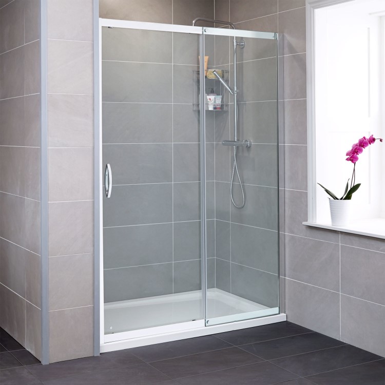 Sliding Shower Door 1200mm - 8mm Glass - Aquafloe Iris Range