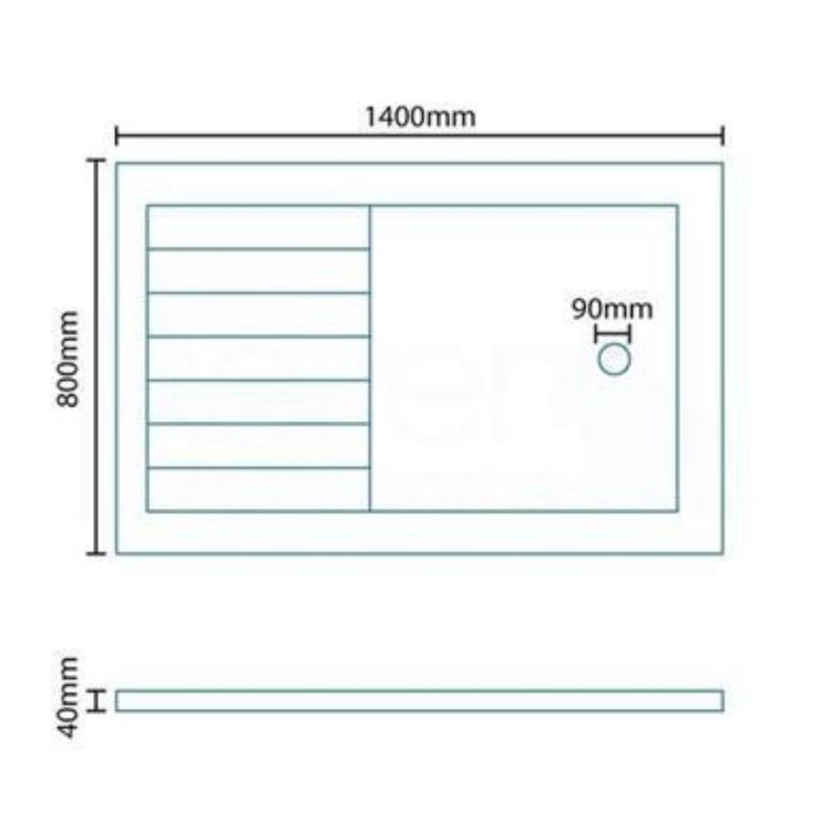 Ultralite 1400 x 800 Walk In Shower Tray