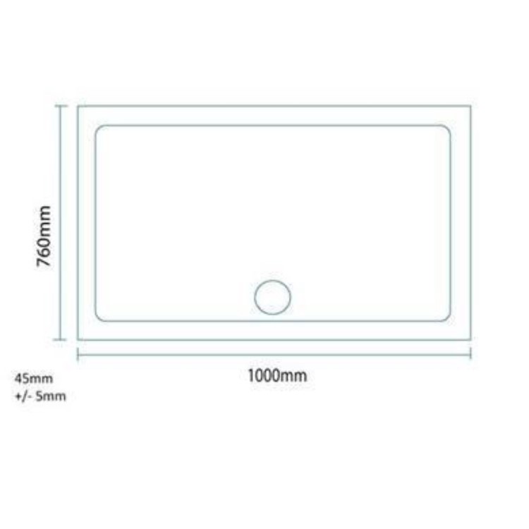 1000x760mm Stone Resin Low Profile Rectangular Shower Tray - Slim Line