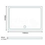 Stone Resin Low Profile Rectangular Shower Tray 1100 x 760mm - Slim Line