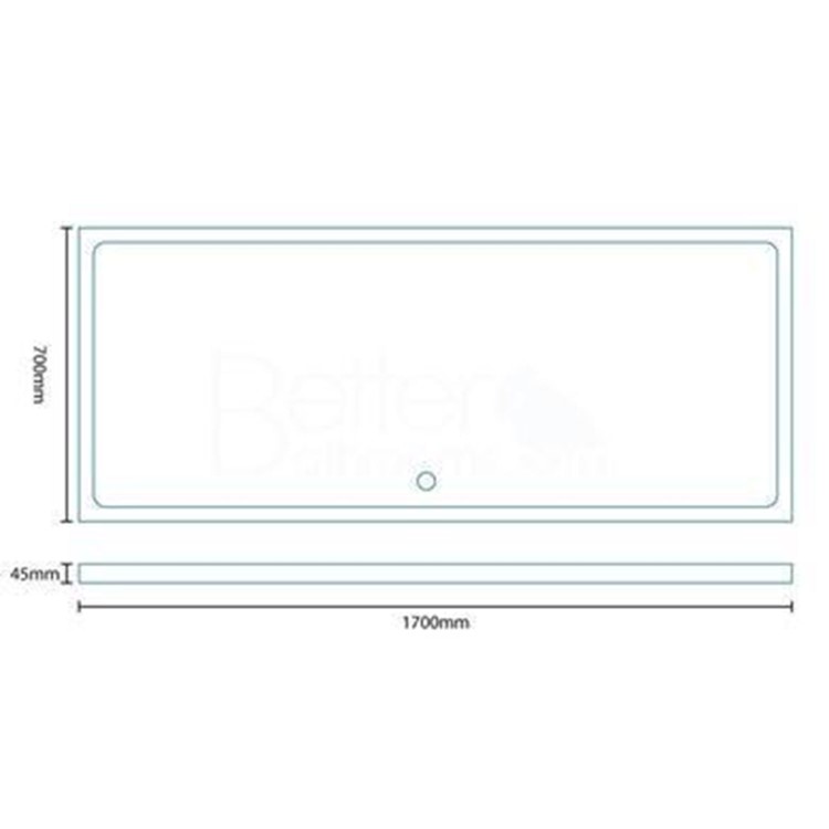 Rectangular Low Profile Shower Tray 1700 x 700mm - Slim Line