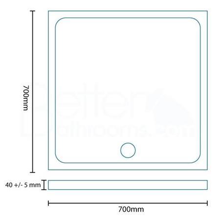 GRADE A1 - Slim Line 700 x 700 Square Shower Tray