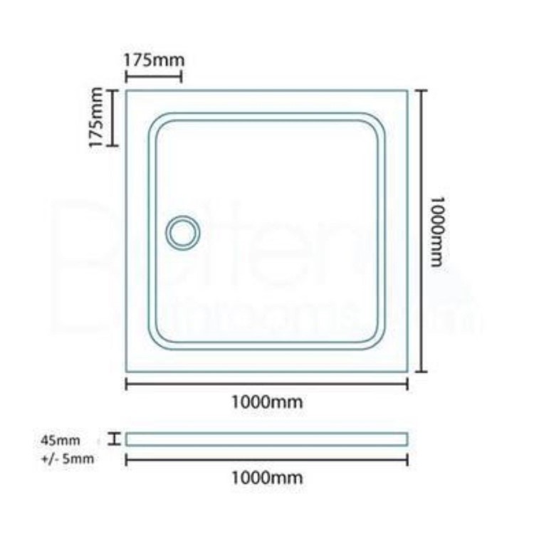 Low Profile Shower Tray 1000 x 1000mm Stone Resin - Slim Line