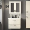 GRADE A1 - Nottingham Ivory Mirrored Cabinet