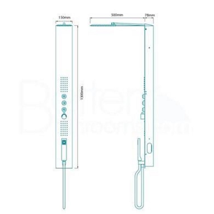 Luxury Thermostatic Shower Tower Panel - Trembor Range