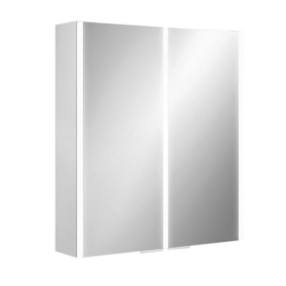 600mm Wall Hung Mirrored Double Door Bathroom Storage Perth