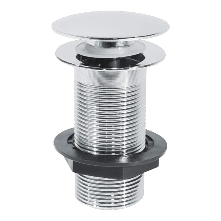 Push Button Unslotted Basin Waste - Chrome