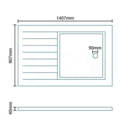 GRADE A1 - Slim Line 1400 x 900 Walk In Shower Tray