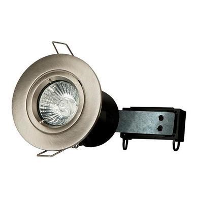 Brushed Steel Fixed Fire Rated Spotlight - Twist & Lock