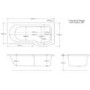 Dee Right Hand P Shape Shower Bath - 1675 x 850mm