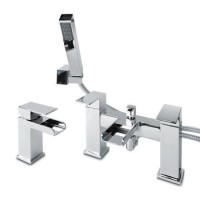 Quadra Waterfall Basin Mixer and Bath Shower Mixer Tap Pack