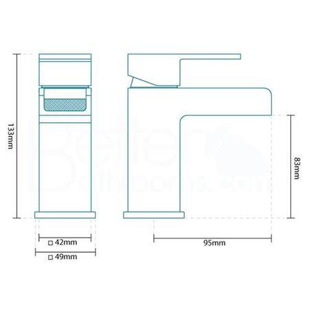 Quadra Waterfall Basin Mixer and Bath Shower Mixer Tap Pack