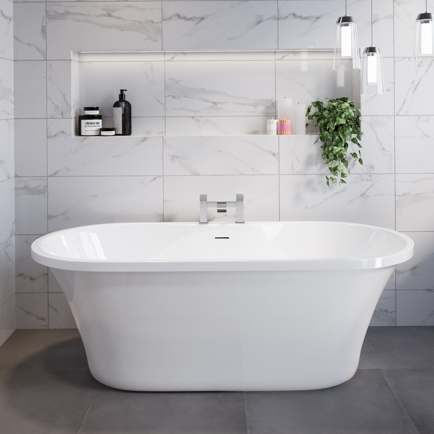 Venice Freestanding Double Ended Bath 1670 X 730Mm BeBa_16747