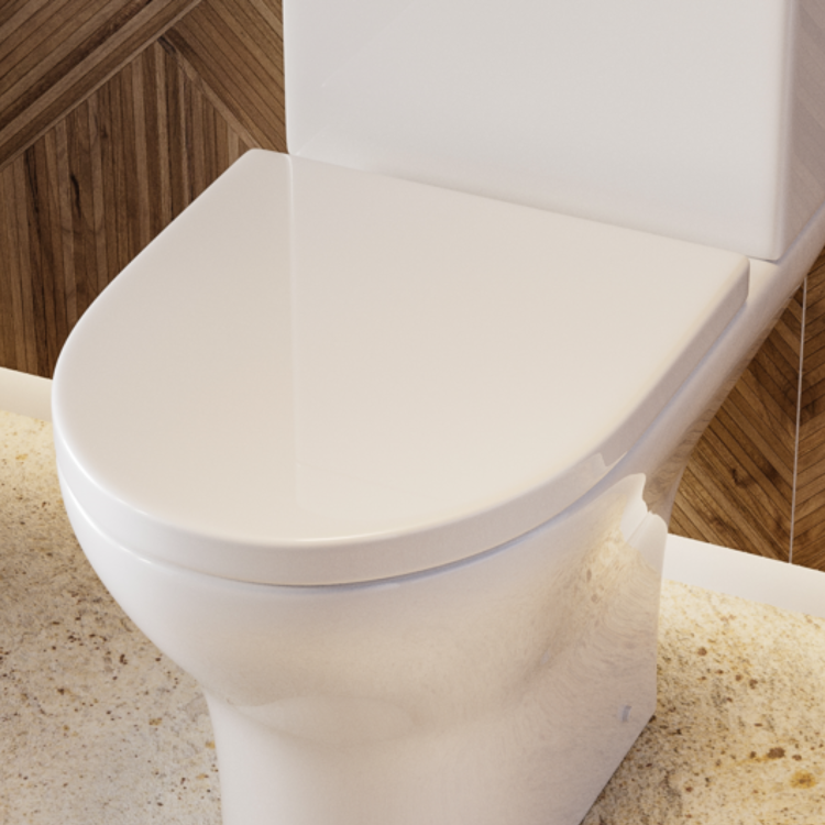 White Round Soft Close Toilet Seat - Portland