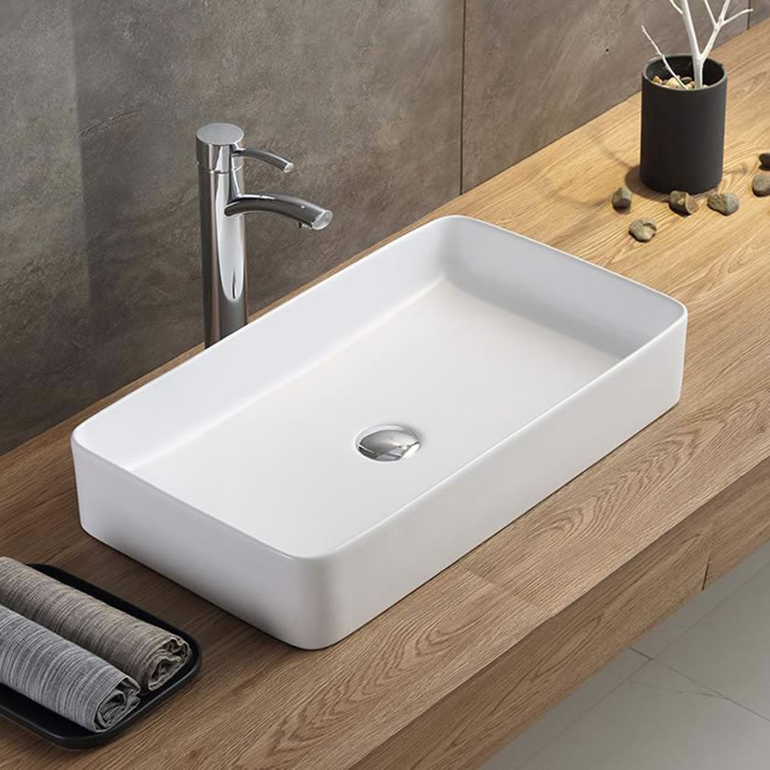 Rectangular Countertop Basin 605mm - Lincoln