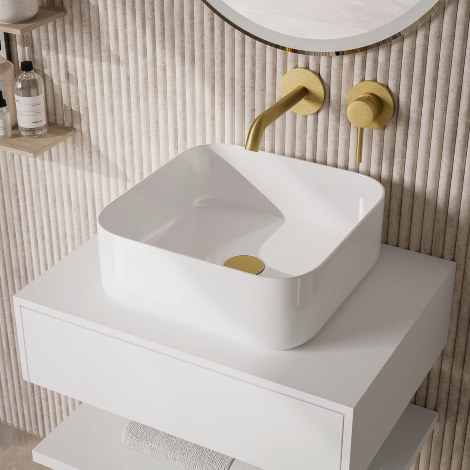 Square Small Countertop Basin 385mm - Dover