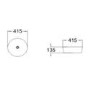 600mm White Freestanding Countertop Vanity Unit with Basin - Portland