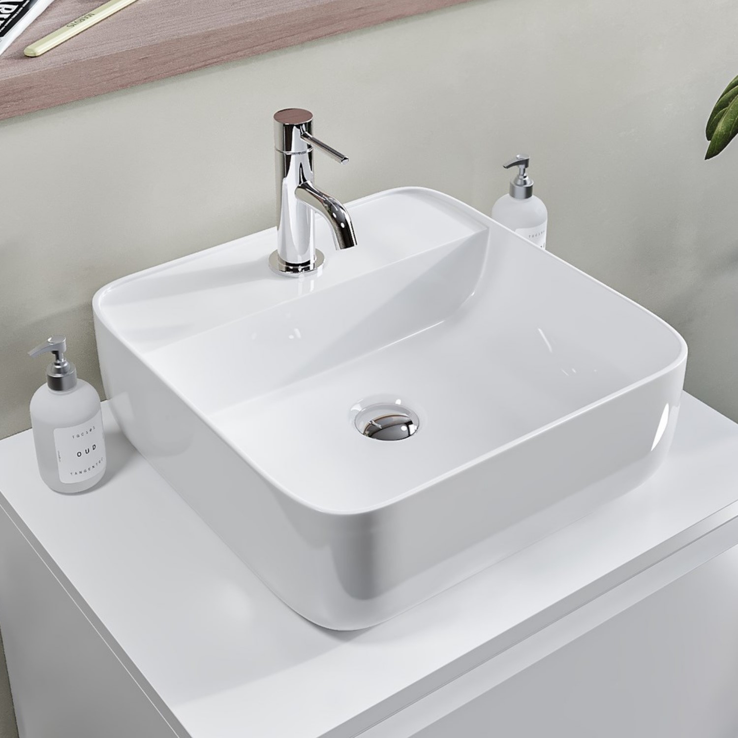 Square Small Countertop Basin 390mm - Berlin