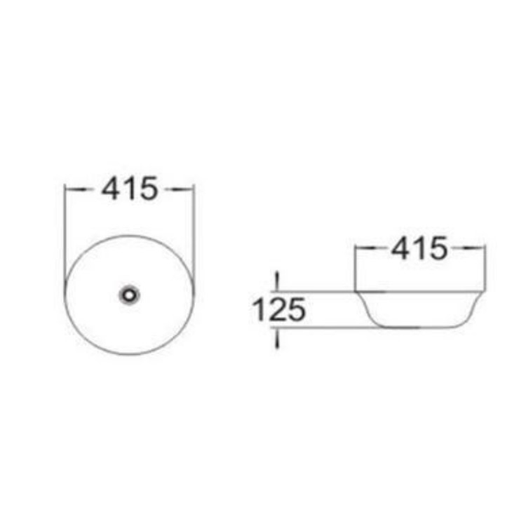 GRADE A1 - 415mm Round Countertop Basin - Kansas