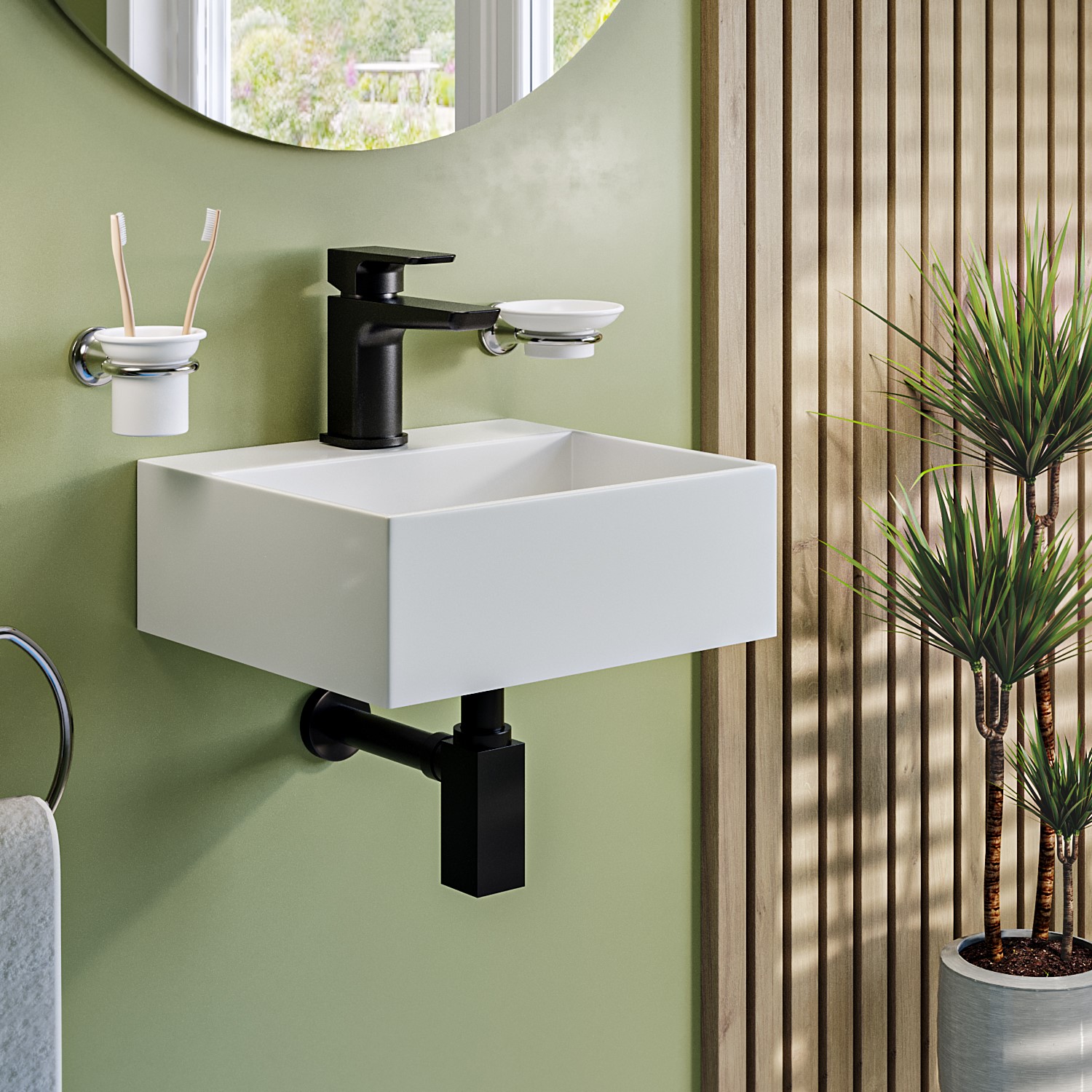 Wall Hung Cloakroom Basin 330mm - Houston