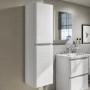 Wall Hung Tall Boy Storage Unit 1400mm - White Gloss - Portland