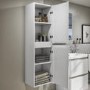 Wall Hung Tall Boy Storage Unit 1400mm - White Gloss - Portland