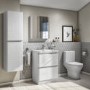 Wall Hung Tall Boy Storage Unit 1400mm - White Gloss - Portland