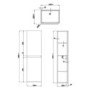 Wall Hung Tall Boy Storage Unit 1400mm - White Gloss - Portland