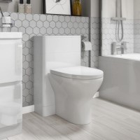 500mm White Back to Wall Toilet Unit Only- Portland