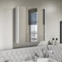White Mirrored Wall Bathroom Cabinet 600 x 650mm - Portland