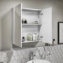 White Mirrored Wall Bathroom Cabinet 600 x 650mm - Portland